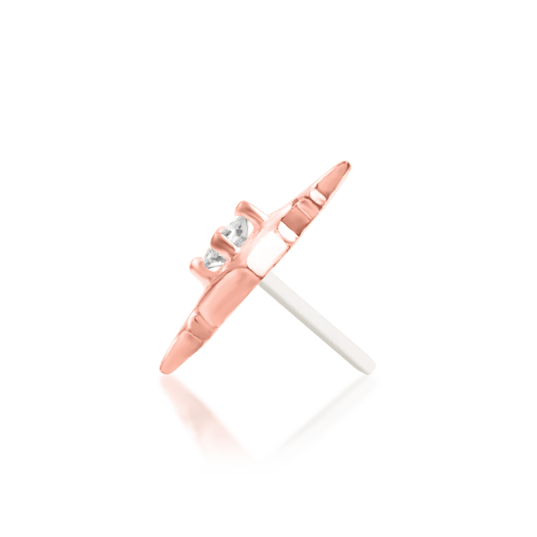 Ginia – White CZ Starpoint – 14K Gold Threadless End - piercing - zone.com