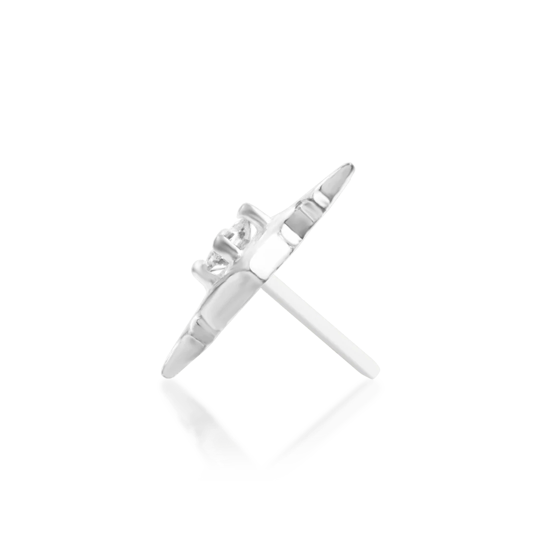 Ginia – White CZ Starpoint – 14K Gold Threadless End - piercing - zone.com