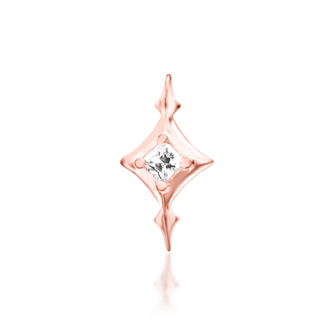 Ginia – White CZ Starpoint – 14K Gold Threadless End - piercing - zone.com