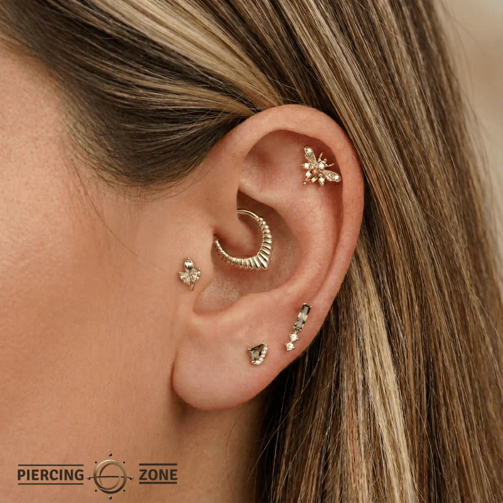 Glamorize – Tufted Texture Seam Ring – 14K Gold - piercing - zone.com