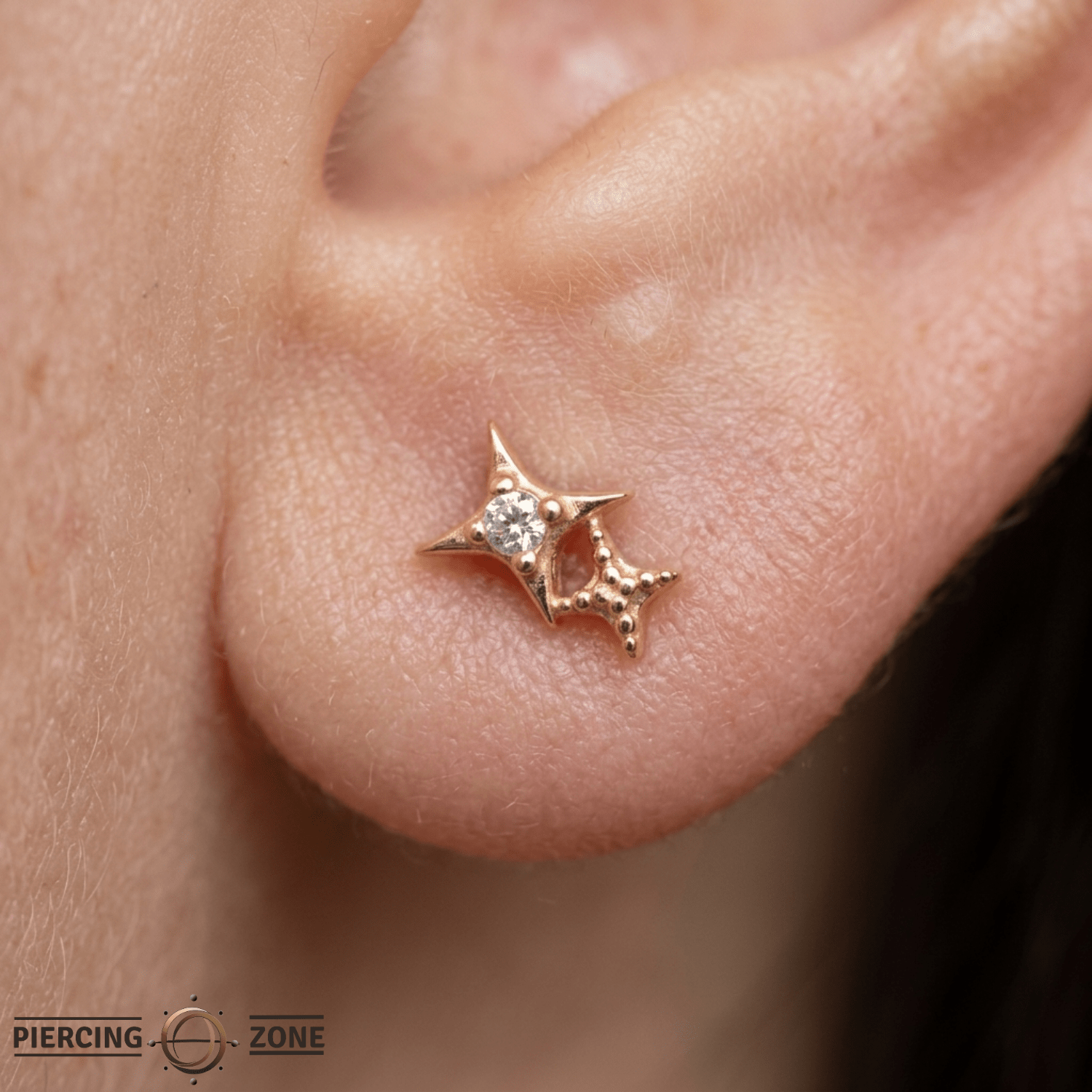 Glamour Pin – 14K Gold Threadless End - piercing - zone.com