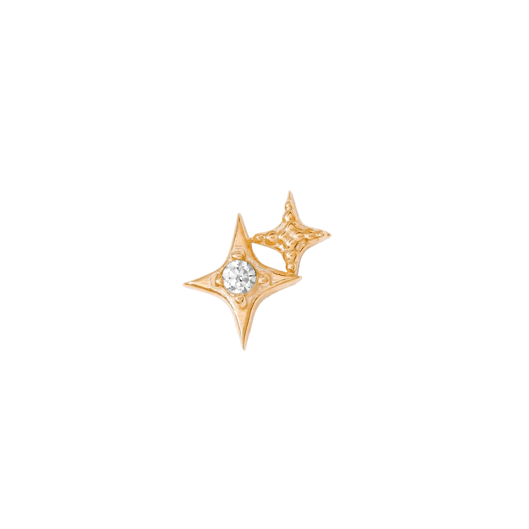 Glamour Pin – 14K Gold Threadless End - piercing - zone.com