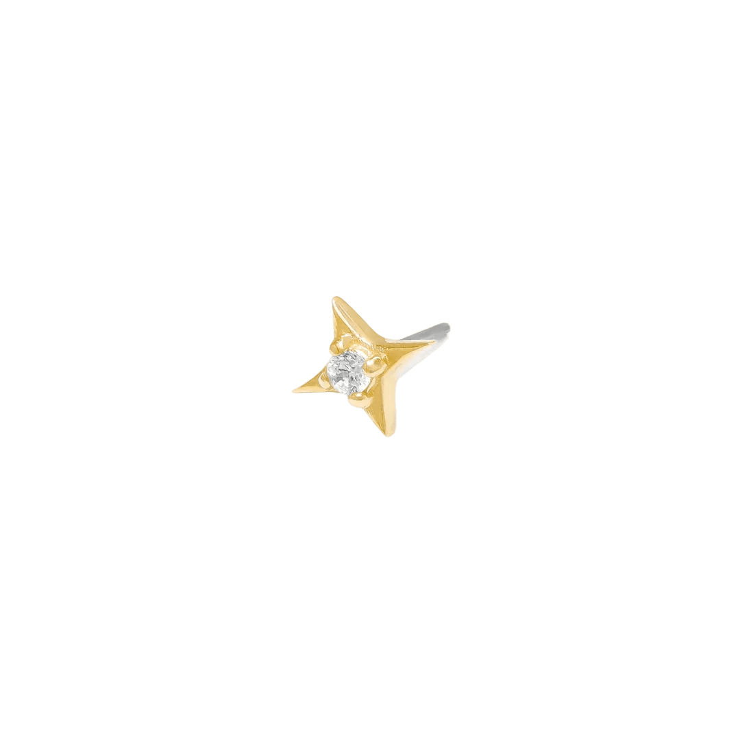 Glitz Pin - 14K Gold Gem Threadless End - piercing - zone.com