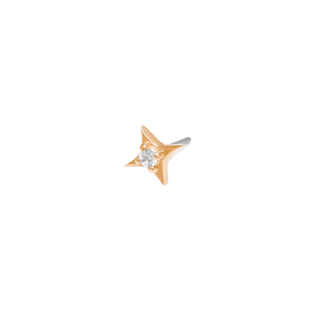 Glitz Pin - 14K Gold Gem Threadless End - piercing - zone.com
