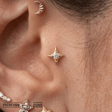 Glitz Pin - 14K Gold Gem Threadless End - piercing - zone.com
