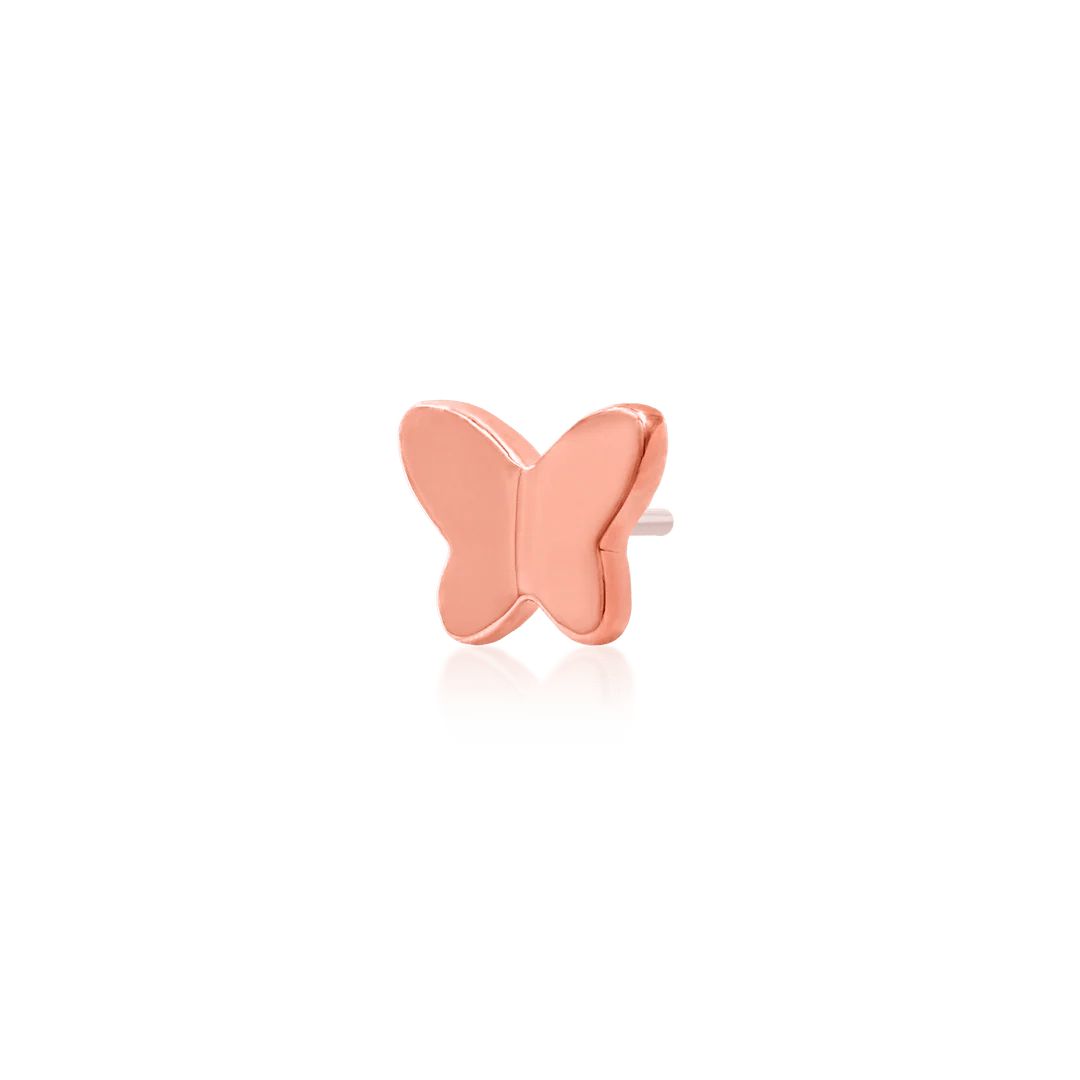 Gold Butterfly – 14K Gold Threadless End - piercing - zone.com