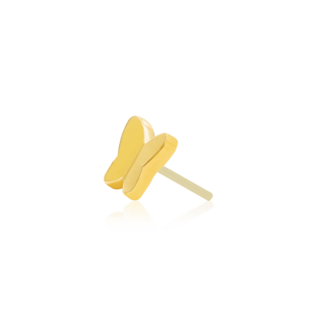 Gold Butterfly – 14K Gold Threadless End - piercing - zone.com