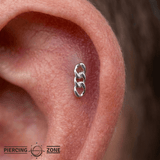 Gold Chain – Minimalist Draped – 14K Gold Threadless End - piercing - zone.com