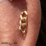 Gold Chain – Minimalist Draped – 14K Gold Threadless End - piercing - zone.com
