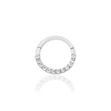 Gold CZ Clicker – 14K Gold Hinged Ring with Cubic Zirconia - piercing - zone.com