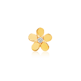 Gold CZ Flower – 14K Gold Threadless End - piercing - zone.com