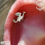Gold Dragon – Mythic Silhouette – 14K Gold Threadless End - piercing - zone.com