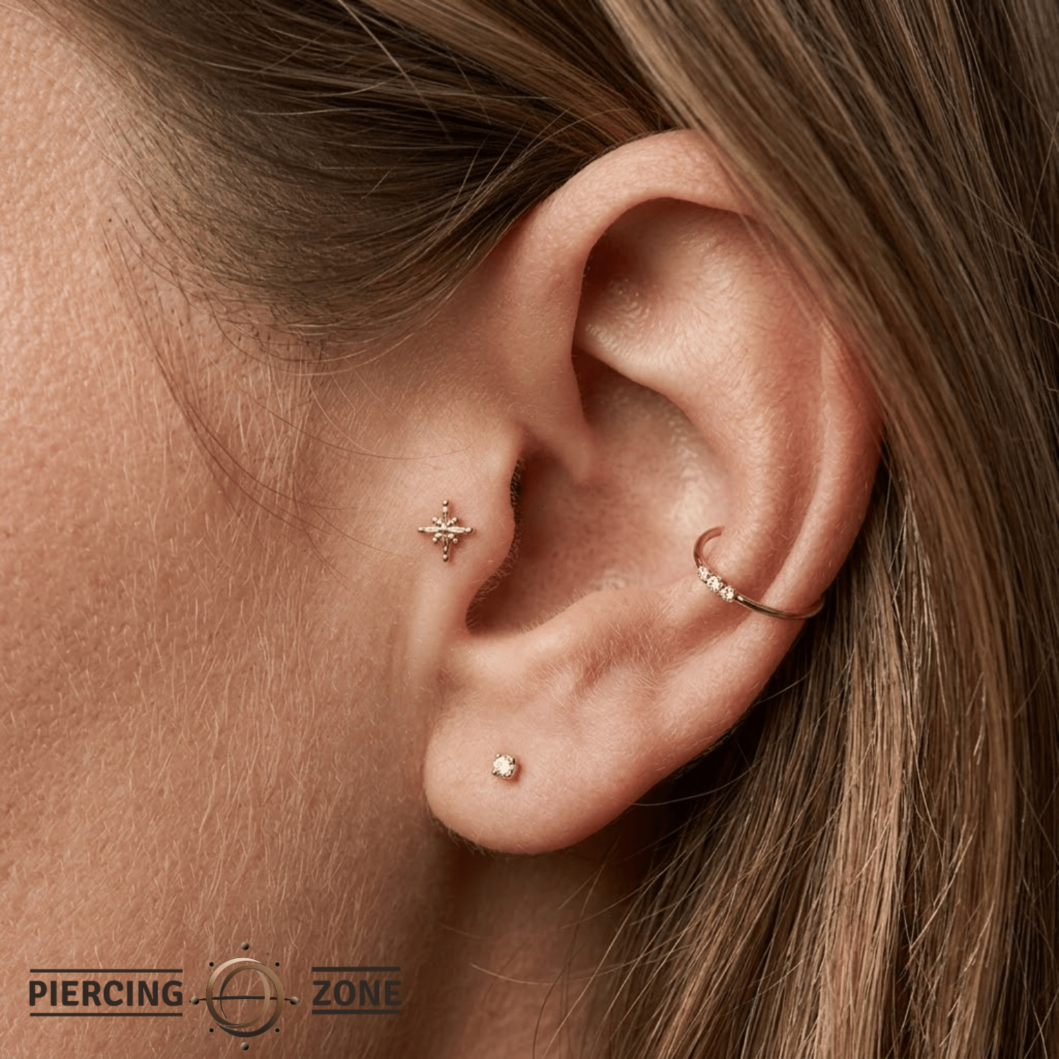 Gold Dust Pin - 14K Gold Threadless End - piercing - zone.com