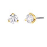 Gold Prong Gem End - 18K Faceted Gem Threadless/Threaded End - piercing - zone.com