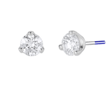 Gold Prong Gem End - 18K Lab Diamond Threadless/Threaded End - piercing - zone.com
