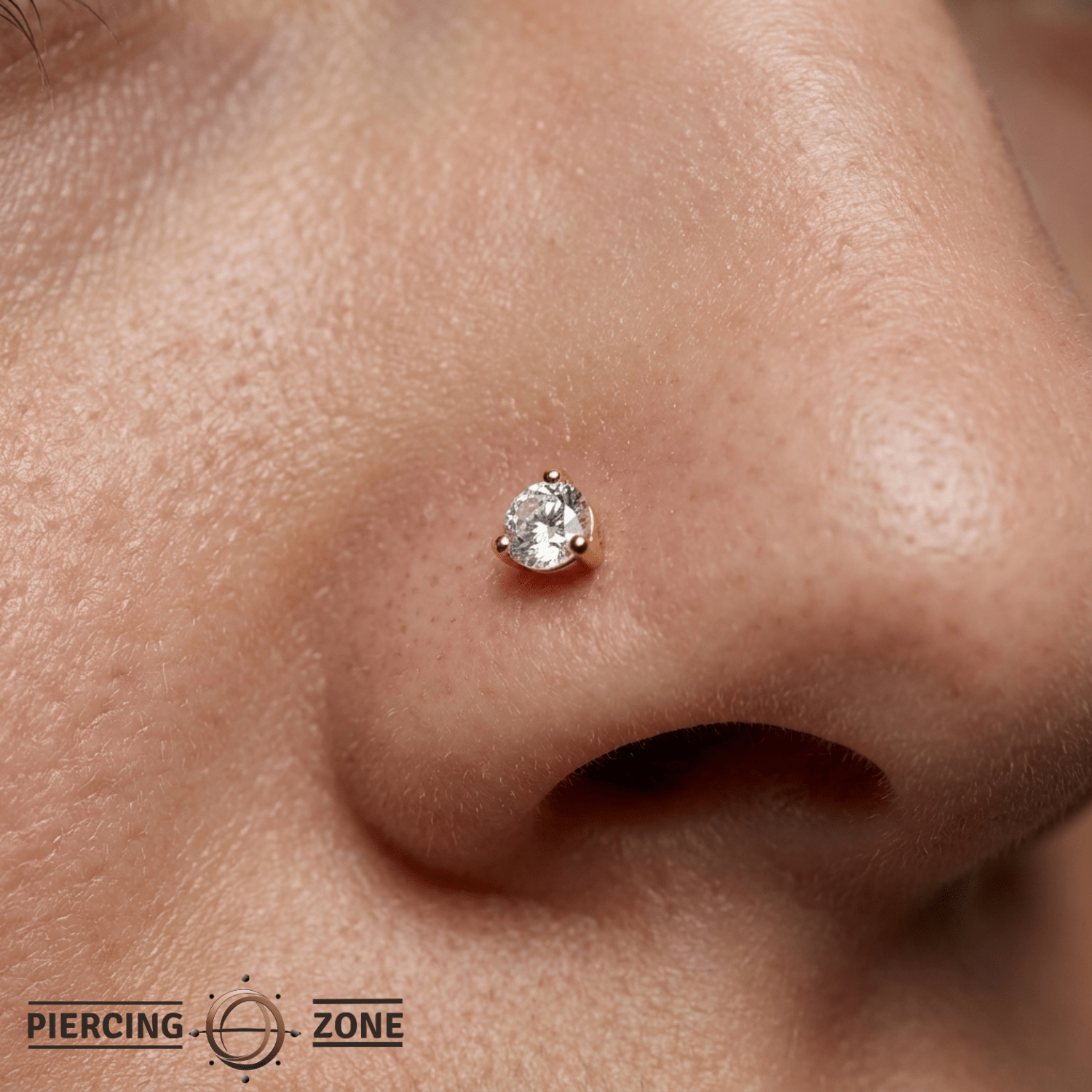 Gold Prong Gem End - 18K Lab Diamond Threadless/Threaded End - piercing - zone.com