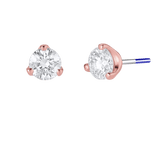 Gold Prong Gem End - 18K Lab Diamond Threadless/Threaded End - piercing - zone.com