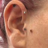 Gold Pyramid – 14K Gold Threadless End - piercing - zone.com