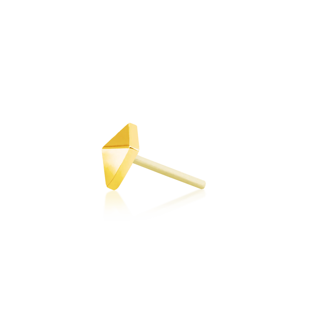 Gold Pyramid – 14K Gold Threadless End - piercing - zone.com