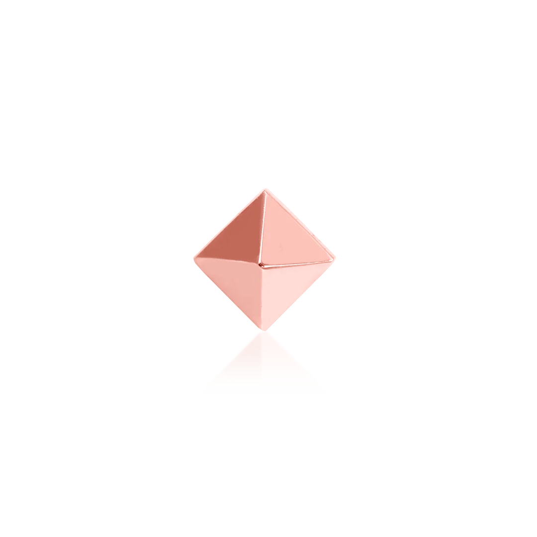 Gold Pyramid – 14K Gold Threadless End - piercing - zone.com