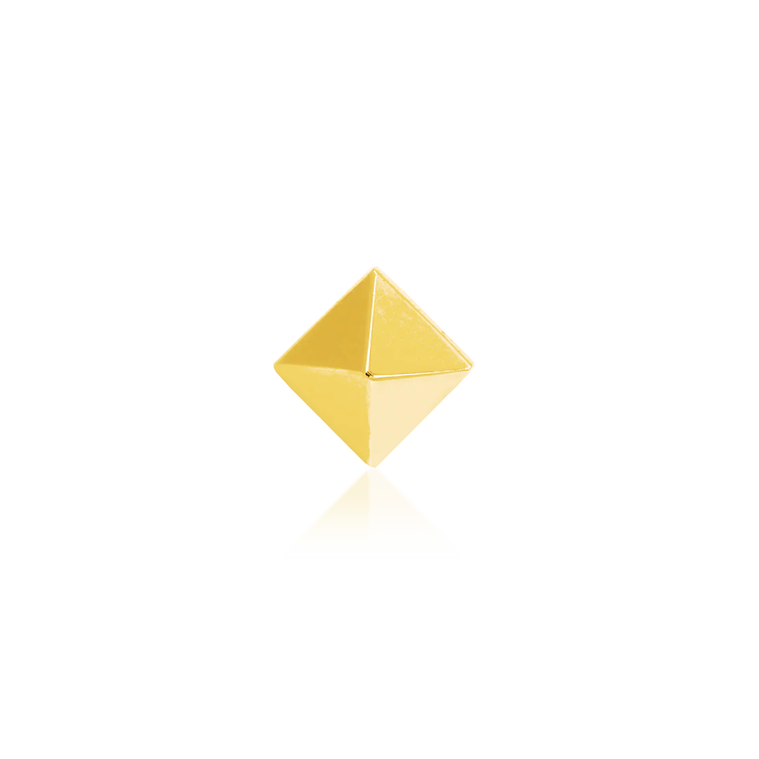 Gold Pyramid – 14K Gold Threadless End - piercing - zone.com