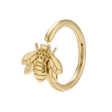 Golden Bee - 14K Gold Bee Fixed Bead Ring - piercing - zone.com