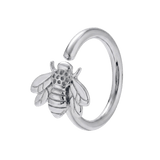 Golden Bee - 14K Gold Bee Fixed Bead Ring - piercing - zone.com