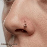 Golden Cluster - 14K Gold Bead Fixed Bead Ring - piercing - zone.com