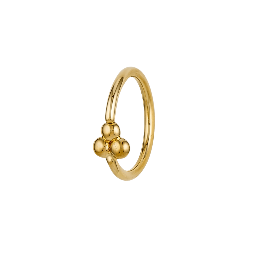 Golden Cluster - 14K Gold Bead Fixed Bead Ring - piercing - zone.com