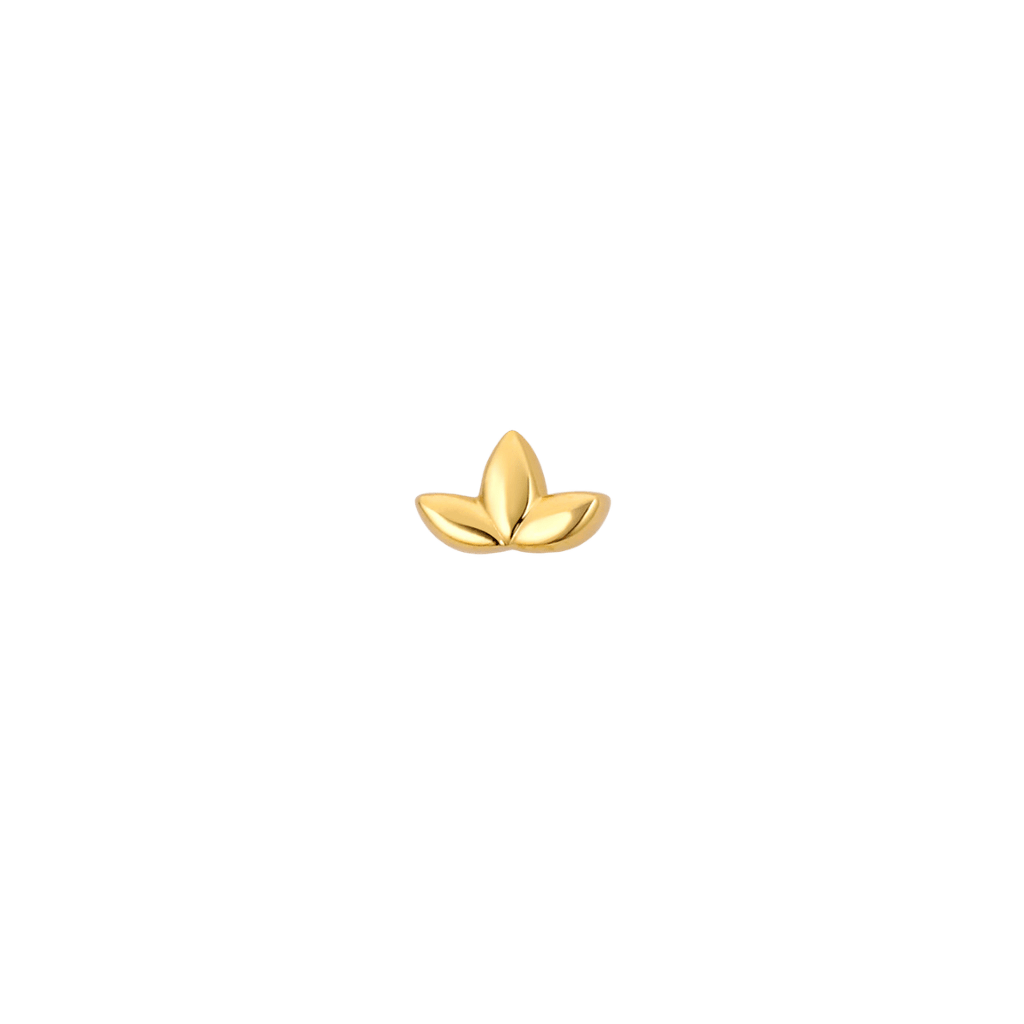 Golden Fan End - 18K Gold Threadless/Threaded End - piercing - zone.com