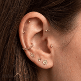 Golden Fan End - 18K Gold Threadless/Threaded End - piercing - zone.com