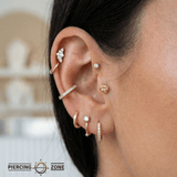 Golden Knot – 14K/18K Gold Threadless End - piercing - zone.com