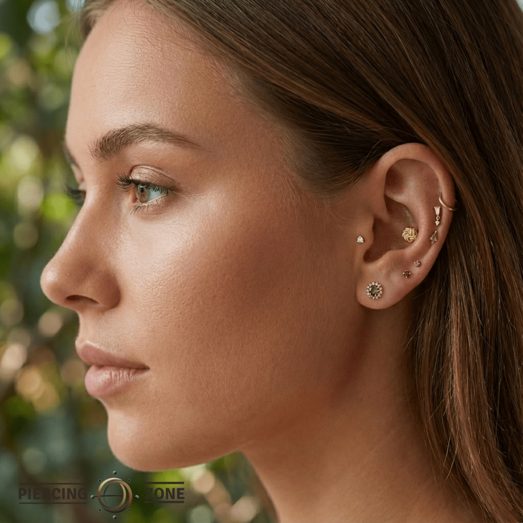 Golden Knot – 14K/18K Gold Threadless End - piercing - zone.com