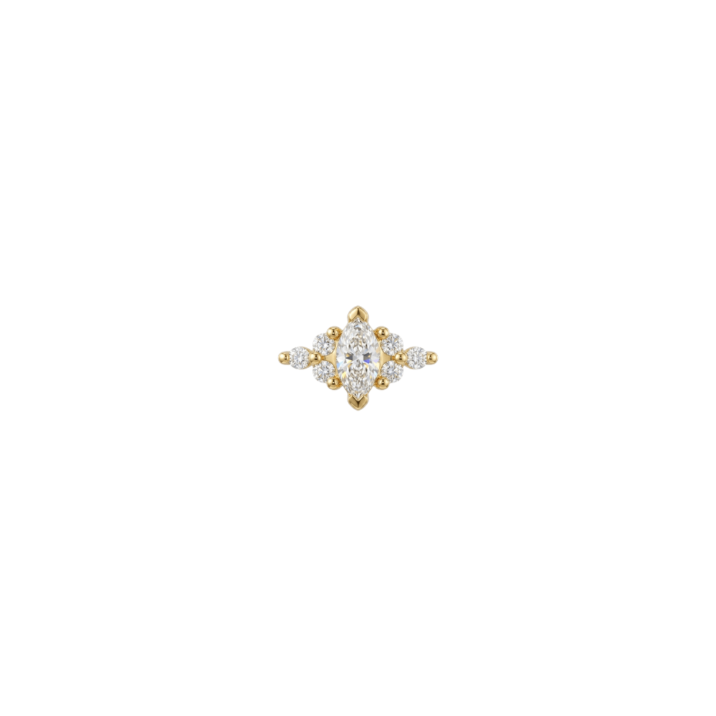 Golden Venus - 18K Gold Gem Threadless/Threaded End - piercing-zone.com