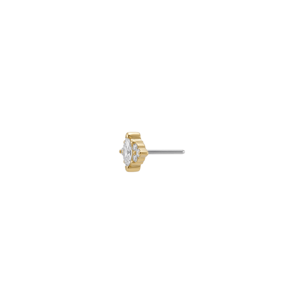 Golden Venus - 18K Gold Gem Threadless/Threaded End - piercing-zone.com