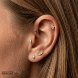 Golden Venus - 18K Gold Gem Threadless/Threaded End - piercing-zone.com