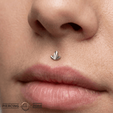 Goldleaf – Diamond - Etched – 14K Gold Threadless End - piercing - zone.com