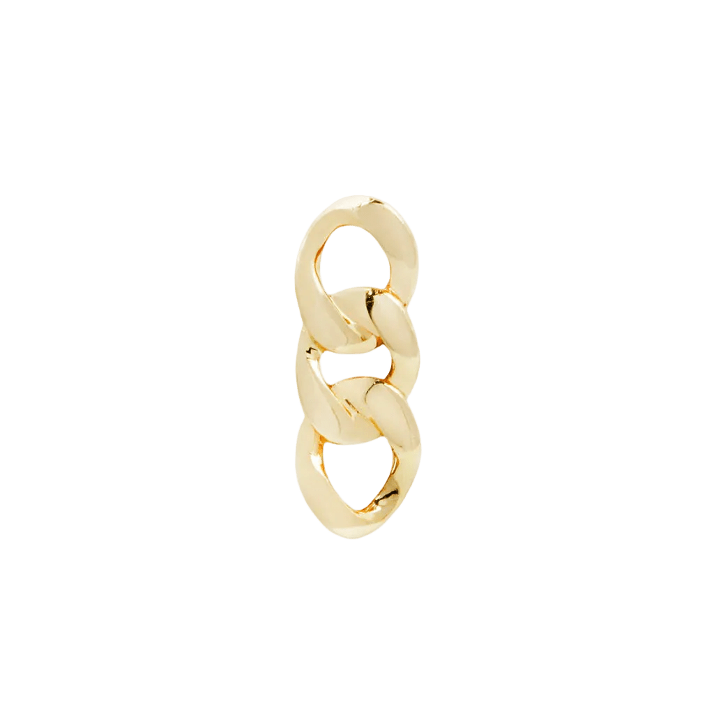 Goldlink Triple Link – 14K Gold Threadless End - piercing - zone.com