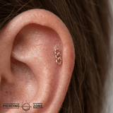 Goldlink Triple Link – 14K Gold Threadless End - piercing - zone.com
