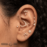 Gothic Cross - 18K Gold Threadless/Threaded End - piercing-zone.com