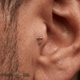 Gothic Cross - 18K Gold Threadless/Threaded End - piercing-zone.com