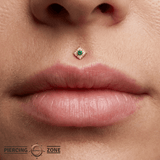 Grace – Green Spinel & CZ Bloom – 14K Gold Threadless End - piercing - zone.com