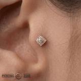 Grace – Swarovski CZ Bloom – 14K Gold Threadless End - piercing - zone.com
