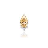 Gracie – Champagne & White CZ Duo – 14K Gold Threadless End - piercing - zone.com