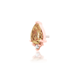 Gracie – Champagne & White CZ Duo – 14K Gold Threadless End - piercing - zone.com