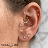 Gratitude – Swarovski CZ Solitaire – 14K Gold Threadless End - piercing - zone.com