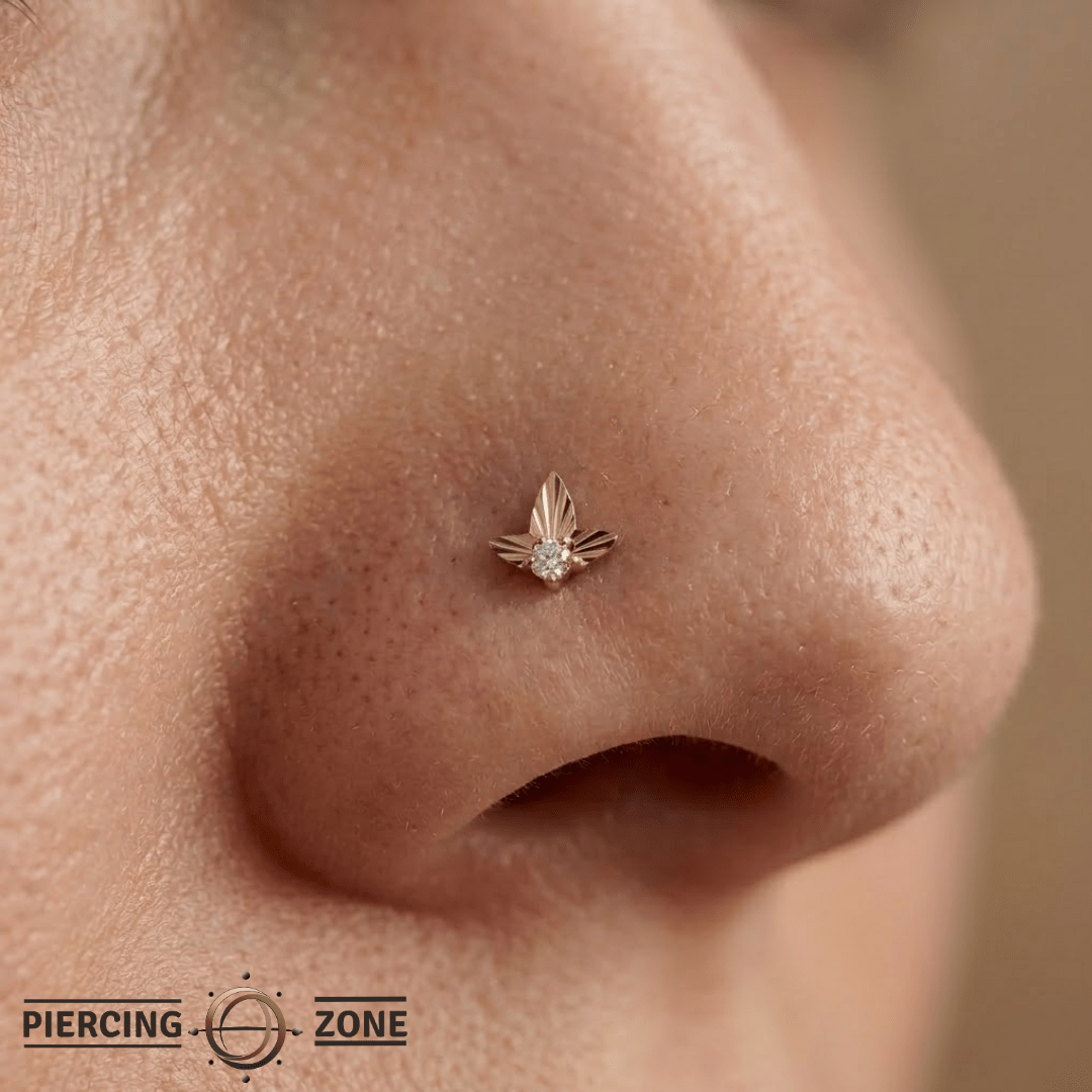 Gratitude – Swarovski CZ Solitaire – 14K Gold Threadless End - piercing - zone.com