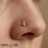 Gratitude – Swarovski CZ Solitaire – 14K Gold Threadless End - piercing - zone.com