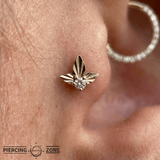 Gratitude – Swarovski CZ Solitaire – 14K Gold Threadless End - piercing - zone.com
