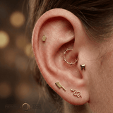 Gravestone – 14K Gold Threadless/Threaded End - piercing - zone.com